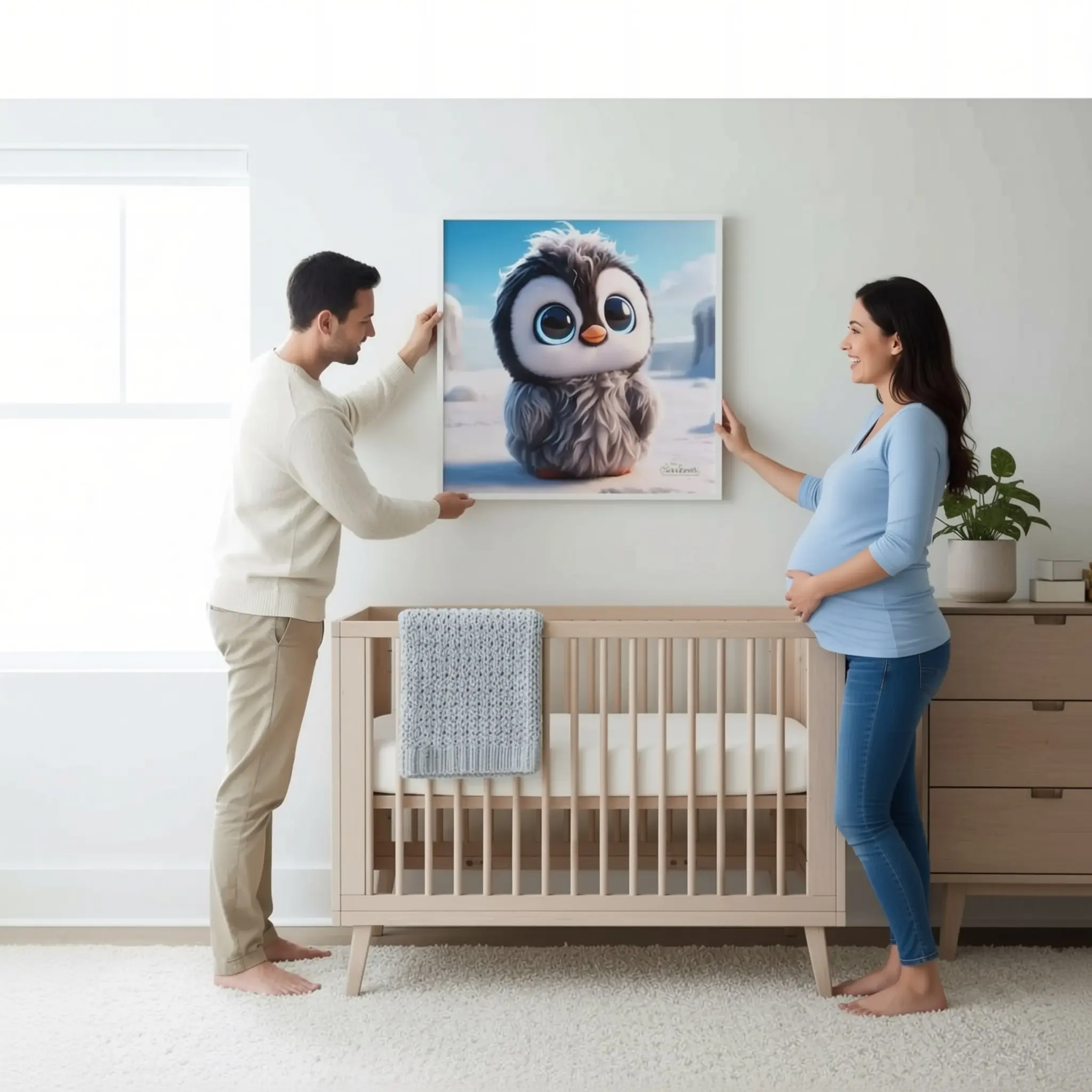 Nursery Wall Art | Animal Nursery Print- Baby Penguin | Whimsical Kids Room Decor