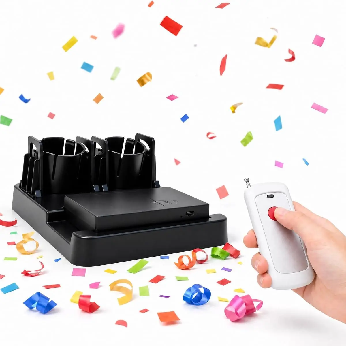 Electric Confetti Launcher with Remote Rechargeable Battery Powered Confetti Machine for Weddings, Parties & Celebration