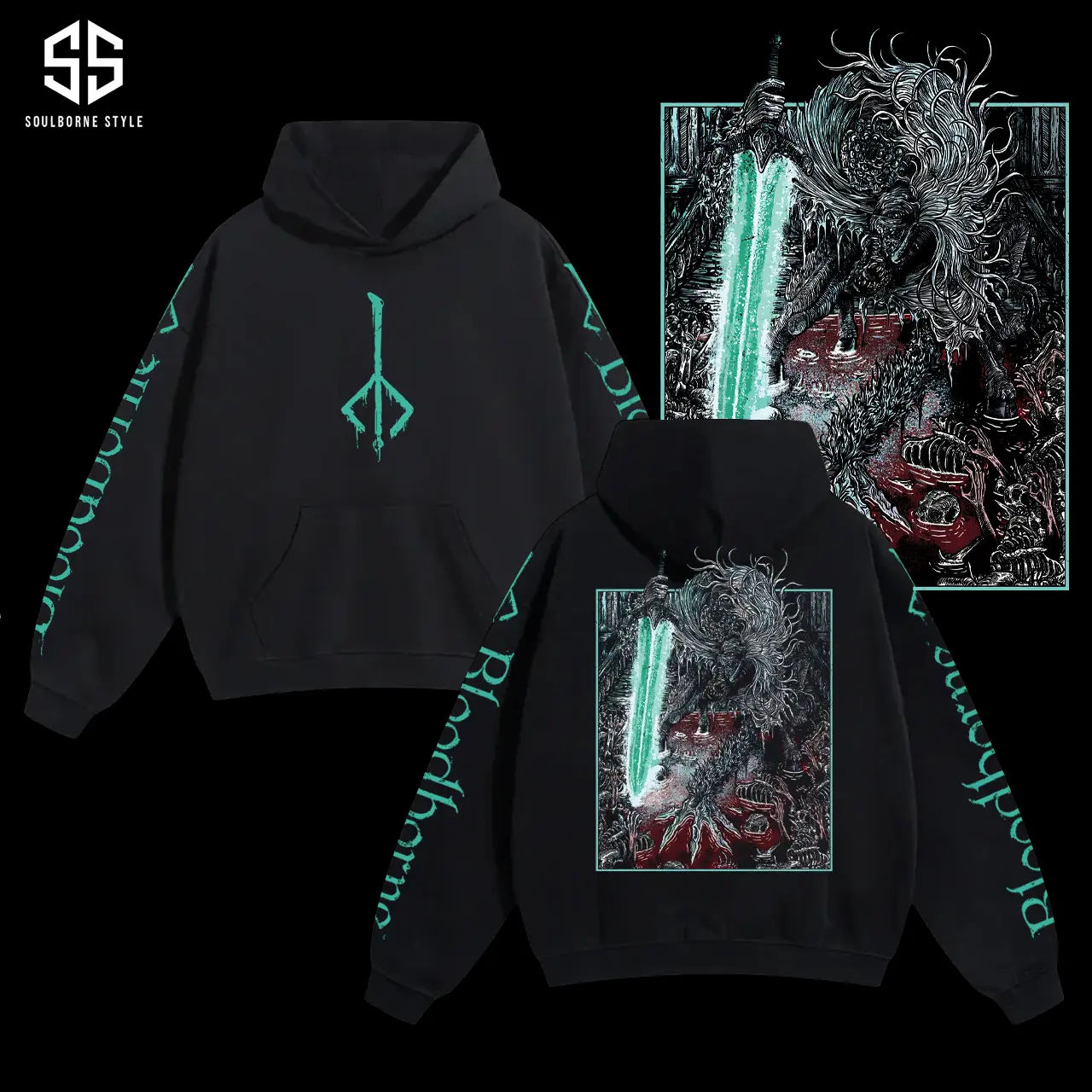 [Soulsborne Style] Vintage Grim Style Ludwig the Accursed Holy Blade - Bloodborne Unisex Hoodie, Soulsborne Gaming Apparel, Game Shirt, Video Game Clothes, Boy Merch, Gift For Him, Gift For Her, Soulslike Streetwear