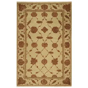Nourison Home Silk Pointe SKP1 Green Traditional Hand Knotted Rug