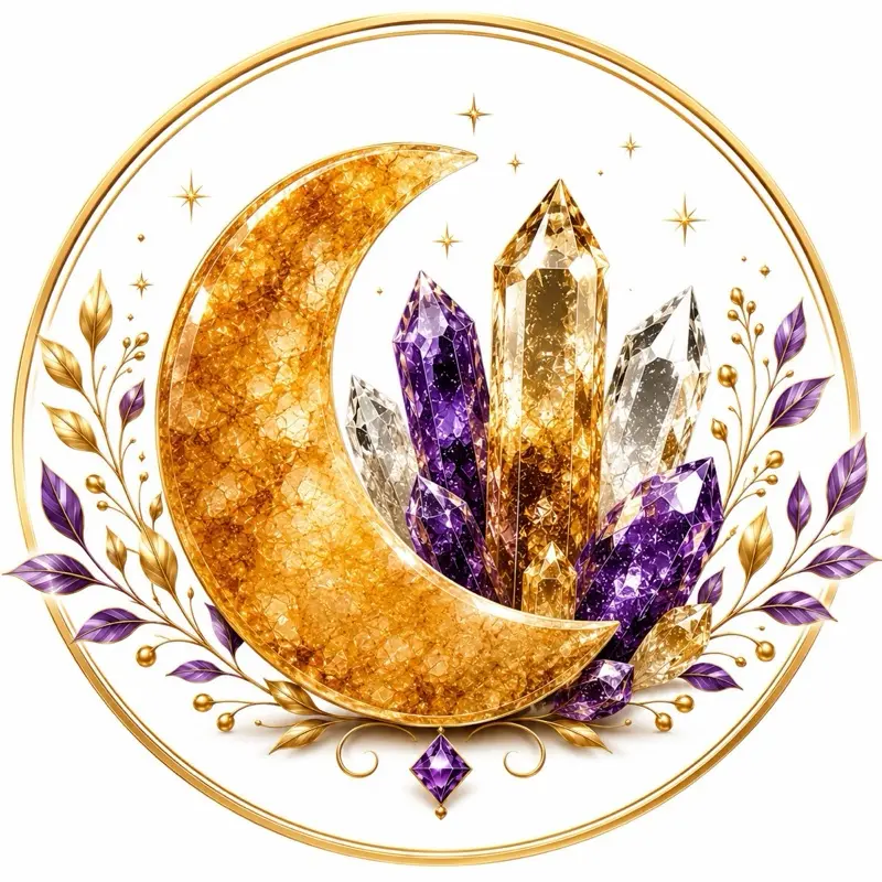 Golden Healer Quartz Crescent Moon Crystal, 0.26 lbs (118g) home office energy Healing Crystal