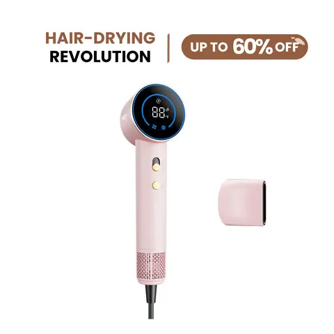 Bluvol by Fanttik Travel Hair Dryer, High Speed lonic AquaGlow Tech Blow Dryer with HD Display, Magnetic Concentrator, Brushless Motor - Formely FanttikSolo AURA H10 APEX, Summerhairstyles,dorm essentials, Sep FallPick