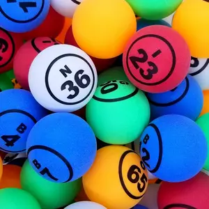 5-Color Single Number Matte Bingo Balls (38 mm)