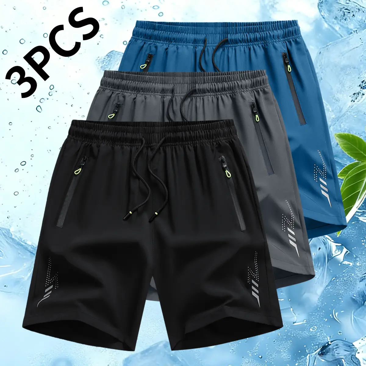Men's Lightning Print Quick Dry Shorts - Breathable Athletic Running Gym Workout Shorts with Pockets, Lightweight Graphic Fitness Bottoms for Basketball, Training & Summer Outdoor Sports