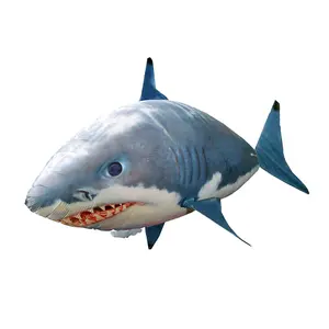Remote Control Flying Shark Inflated RC Inflatable Balloon Toy Kids Gift (Blue Shark)