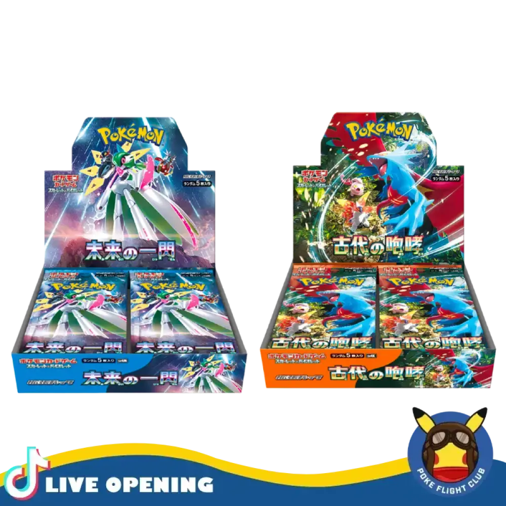 Pokemon JP SV4 Ancient Roar & Future Flash JP CARDS LIVE OPENING @PokeFligtClub