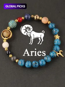 Zodiac Beaded Artificial Crystal Bracelet for Men & Women, Fashion Jewelry Gift Idea, Trendy Versatile Accessory, Perfect Birthday Present, Bracelet with charms