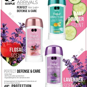 Goiple Perfect Defense & Care 48 Hours Deodorant - Floral Scent, Baby Powder, Lavender Scents Available - Hypoallergenic for Sensitive Skin