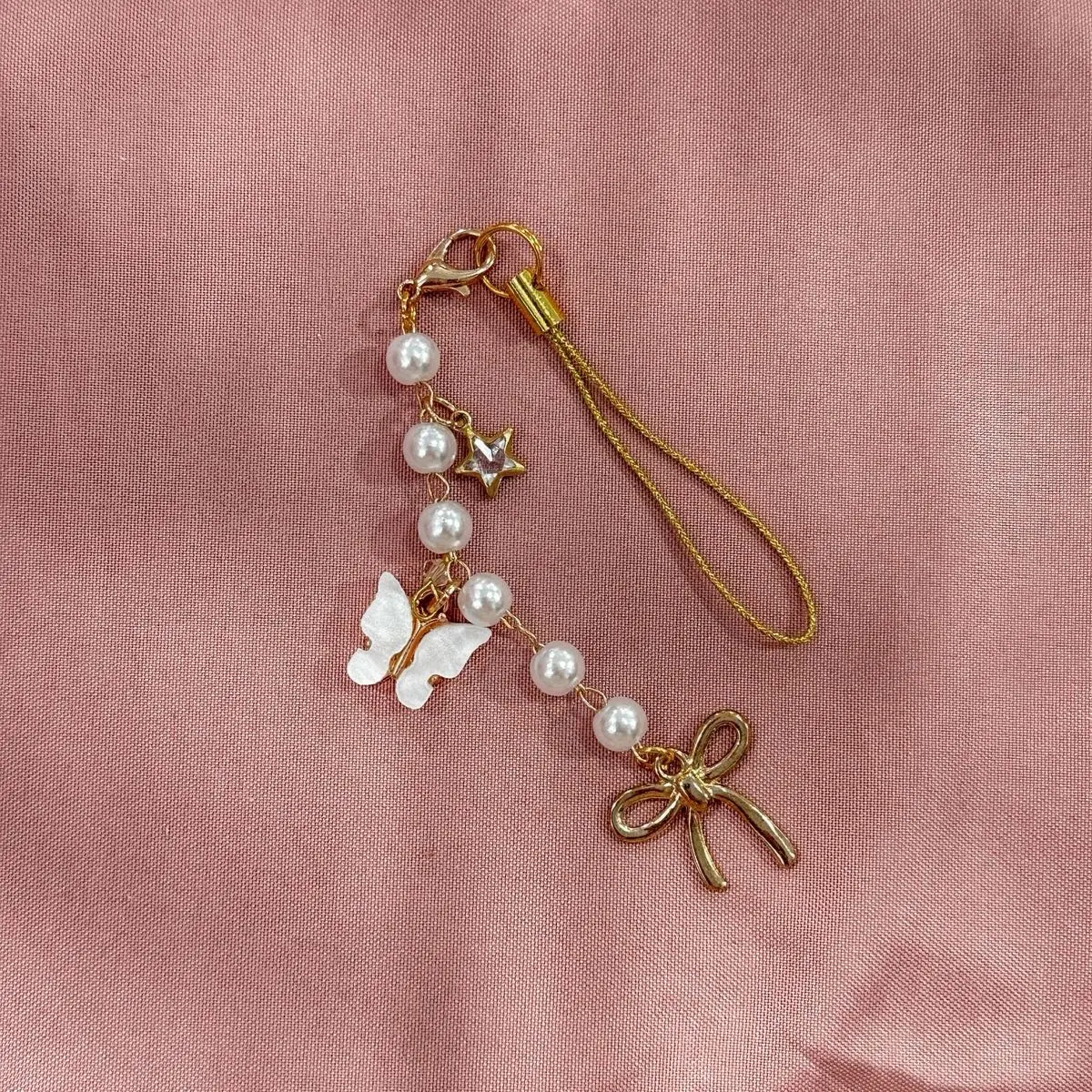 Charm Chain + Pearl Dainty Phone/Lip Gloss Key Chain