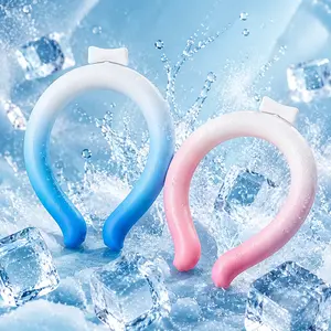 Hands-Free Neck Cooling Tube with Insulated Bag, Reusable Ice Ring Cooler Freezes Below 28°C/82.4°F, Portable Wearable Neck Coolers for Hot Weather, Work, Sports, Cycling, Hiking, or Camping, Personal Neck Cooler