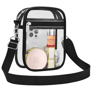 Stadium-Approved Clear Purse Bag for Events - 10"x8"x3.5" Quick Access Smart Storage Versatile Carry Options Durable Waterproof Satchel Bag for Concerts & Sports Fashionable Daily Crossbody