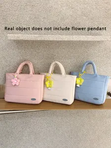 Large Capacity Stitched Laptop Bag, Fits 13/14/15.6 Inch Laptops, Simple Lightweight Office Inner Pouch, Solid Color Waterproof Commute Case