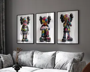 Kaws Poster Print, Set Of 3, Hypebeast Figure, Graffiti, Sneaker, Hypebeast Toys, Kaws Picture, Kaws Graffiti Wall Art, Unframed Wall Poster Decor