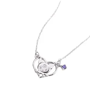 Sanrio Kuromi Cupid Heart Necklace Gothic Romance Unisex Accessory for Fans of SANRIO Charm with Kuromi's Iconic Design