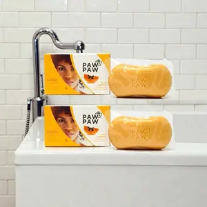 Papaya Paw Paw Skin & Body Clarifying Bar Soap  Papaya Extracted with Vitamin E 180g 6.3oz Pack of 2 for Daily Cleansing