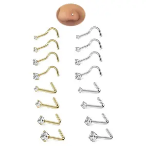 4Pcs 20G Nose Studs for Women, 1.5-3mm CZ Hypoallergenic Surgical Steel Nose Piercing Jewelry, Wedding & Christmas Gift