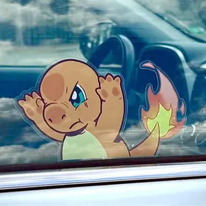 Flareon Peeker Sticker | Vinyl waterproof sticker | Gift for Game lovers