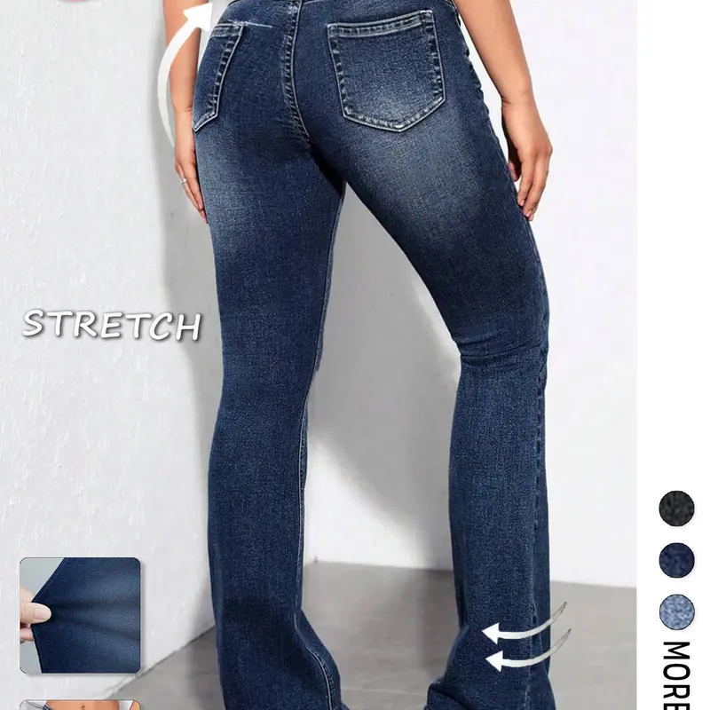 Flvsun Women's Low Rise Bootcut Jeans - Casual 90s Minimalist Retro Sculpting Denim Pants, Stretch Bell Bottom Flared Pants with Pockets for Women, Flared Jeans, Low Rise Jeans