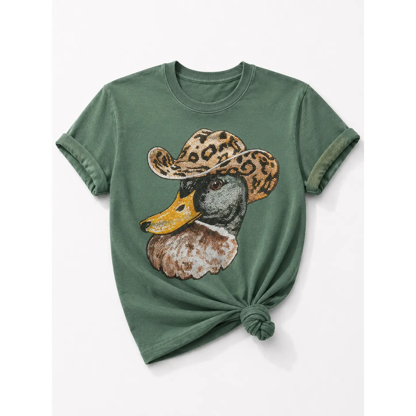 Plus/Reg Short Sleeve "Rhinestone" Western Duck Graphic Tee