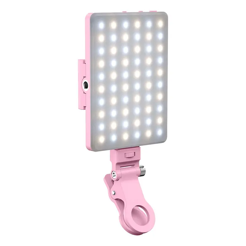 Portable Selfie LED Ring Light Clamp, Selfie Panel Light, USB Rechargeable LED Fill Light for Camera Phone, Selfie LED Light for Smartphones Live Streaming Makeup Vlog, Adjustable, Smartphone Camera Accessories, Selfie Accessory