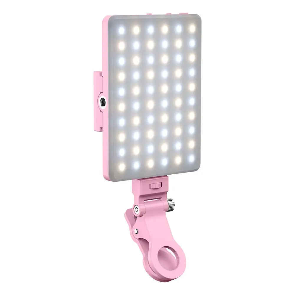 Spring Portable Selfie LED Ring Light Clamp, USB Rechargeable LED Fill Light for Camera Phone Tablet PC, Selfie LED Light for iPhone Cellphone Android