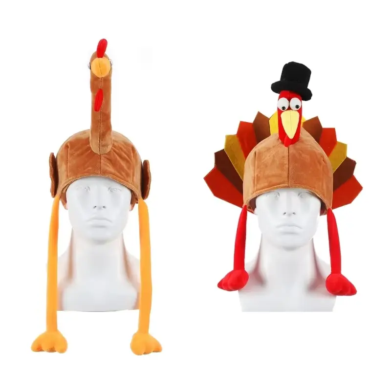 Thanksgiving Decoration Turkey Hat Carnival Hat Party Festive Cap Funny Hats L9BE