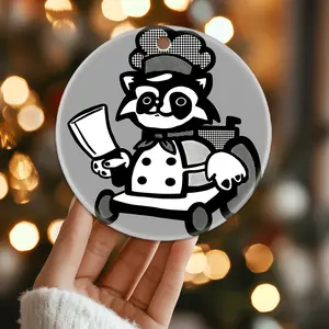 Christmas Ornaments Crazy Raccoon Brawl Stars Overcooked Raccoon X-Mas New Year Circle Gift For Friends Holiday Acrylic Tree