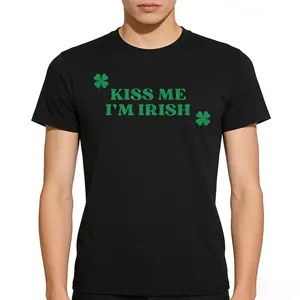 Kiss Me I'm Irish St Patrick's Day Baby Tee, Y2K St Paddys Crop Top, Vintage 90s Womens Retro Shirt, Lucky Girl Irish Shirt, Saint Pattys
