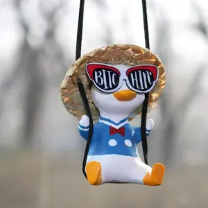 Car swing duck car pendants cute swing duck car accessories aromatherapy pendants rearview mirror pendants car accessories car interior gifts suitable for women, men, general models.
