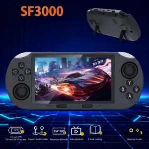 New Sf3000 Handheld Portable Game Console, IPS Screen, 3000mah Battery Long Lasting, Stand Support, Video Music Playback, Classic Retro Games, Handheld Gaming Console