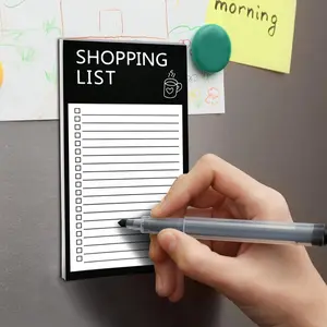 Creative Magnetic Rectangular Refrigerator Note Pad, Simple Personalizable Rewritable Business Notebook, Recipe Planner, Family Refrigerator Memo Book