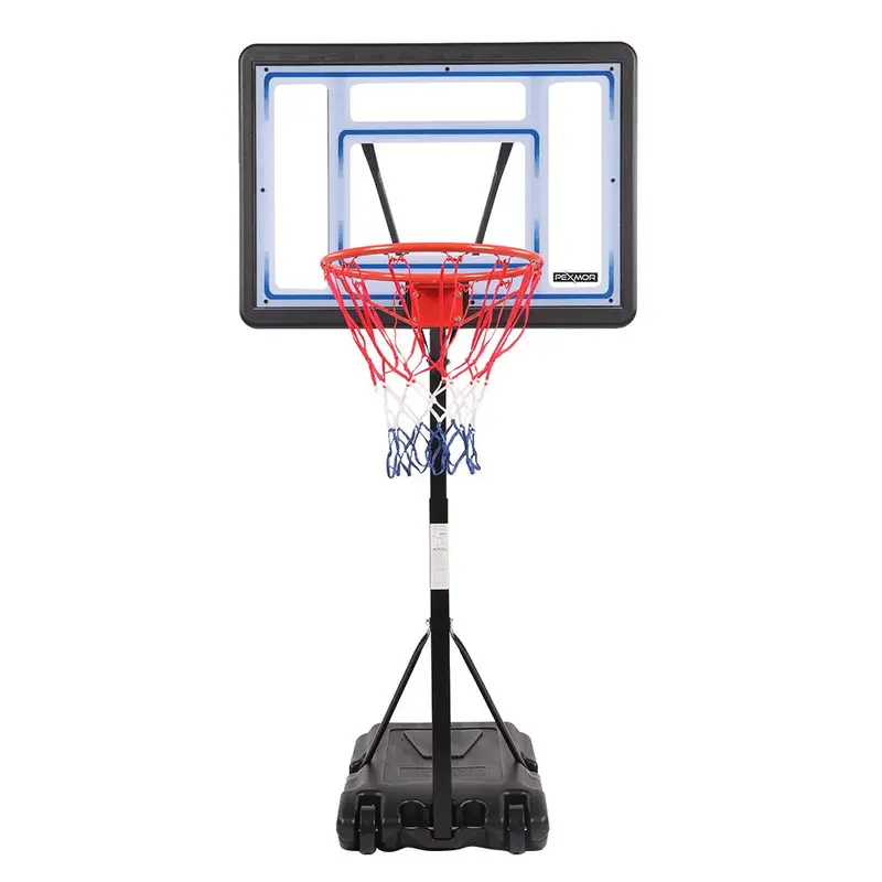 PEXMOR Portable Pool Basketball & Volleyball Hoop Ball Sports Equipment, Adjustable Height Water Games Stand with Wheels for Easy Movement, Water-Resistant Nylon Net, Sturdy Base for Children’s Active Play, Basement Poolside Indoor Outdoor Use