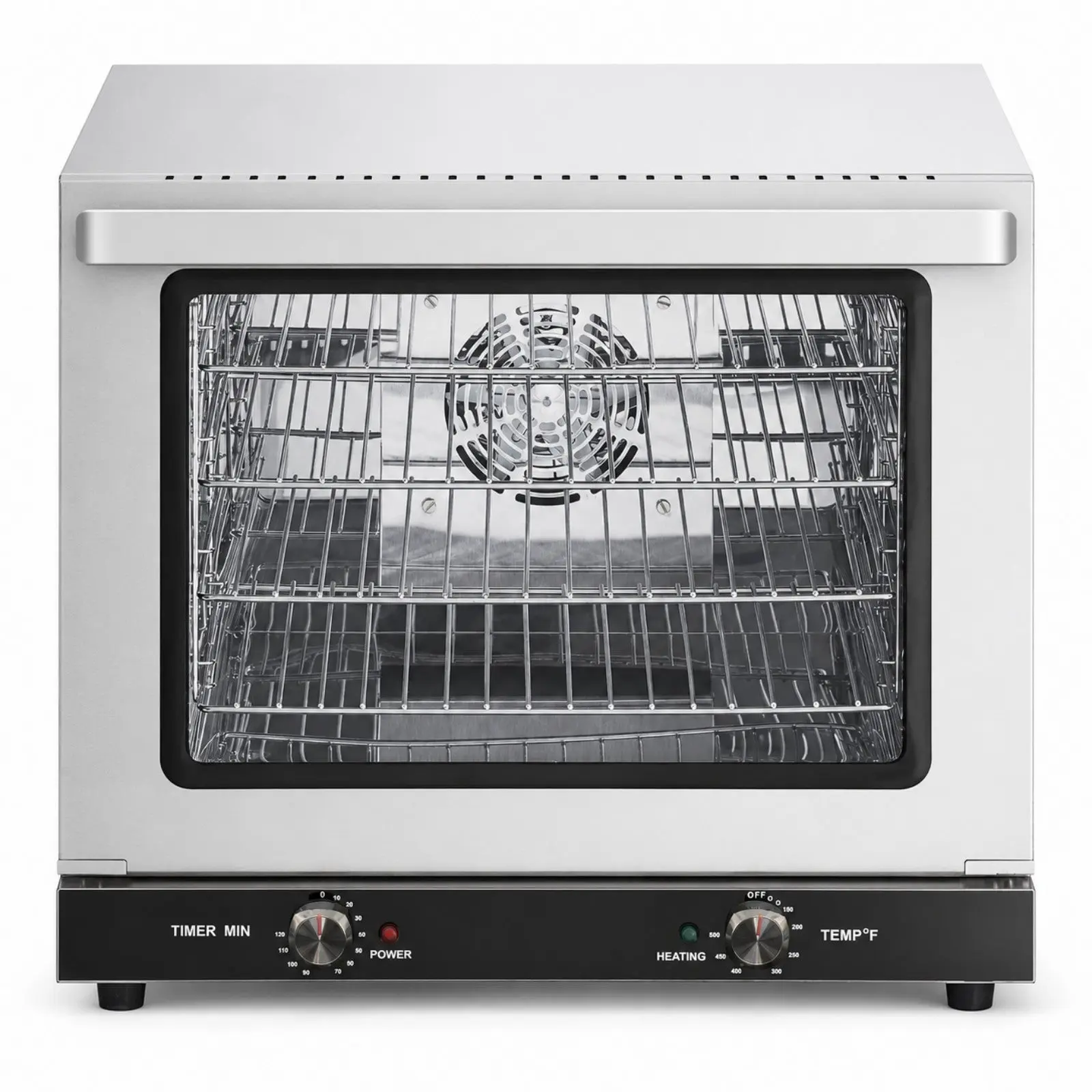 Hakka 66L Commercial Convection Oven, Half-Size 2800W Stainless Steel Countertop Unit with 4 Racks, 150–500°F Temperature Range, 120-Min Timer