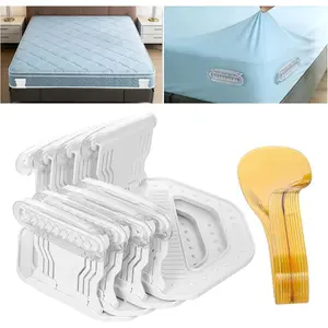 Bed Sheet Holders for Corners, Mattress Lifter & Sheet Tucker Tool| 2 in 1 Bed Tool,4Pcs Fitted Sheet Holder with Locks, Bed Sheet Grippers, Sheet