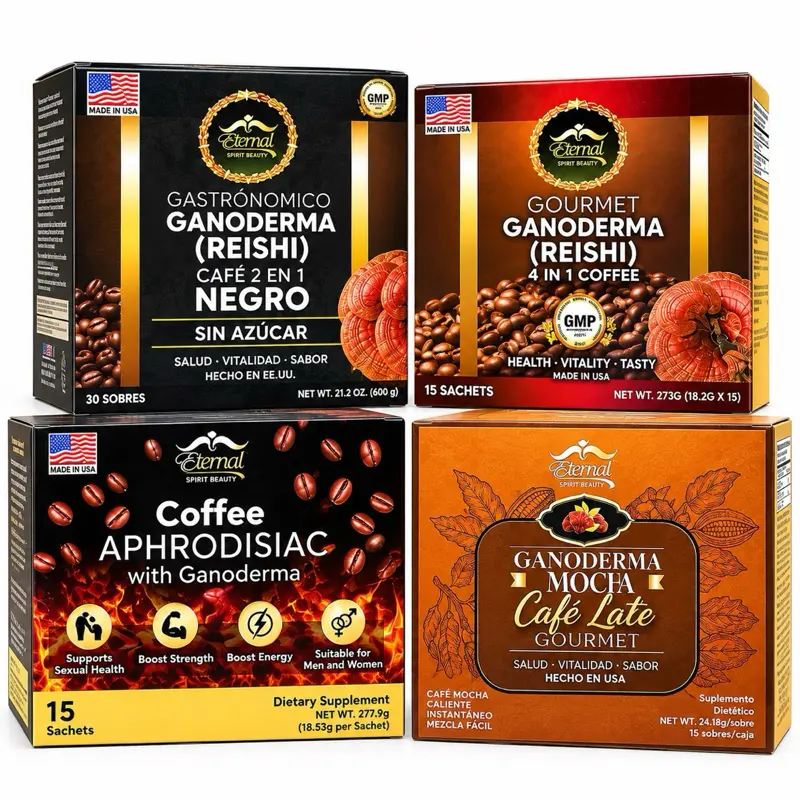 Mix & Match Gourmet Ganoderma Coffee Bundle – 4 Variety Coffee Pack, Convenient Single-Serve Sachets