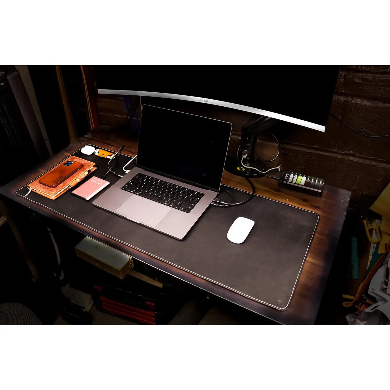 Leather Desk Mat - Black Harvest
