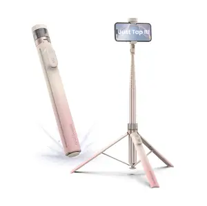 KraftGeek JustTap Ombré Peach - Tap-to-open Pink Phone Tripod with Remote,  Smartphone Vlogging Kit for Enhanced Video