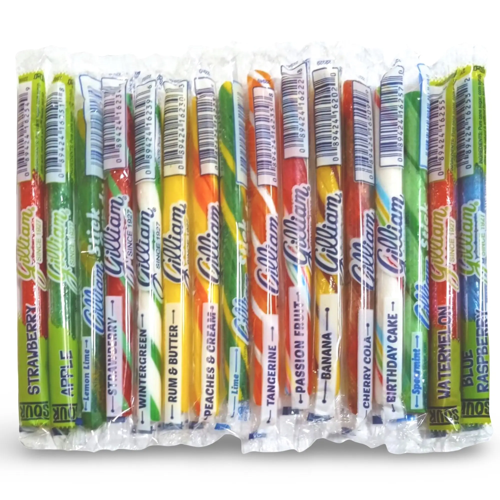 Gilliam Old Fashioned Candy Sticks, 16 Unique Flavor Variety Pack