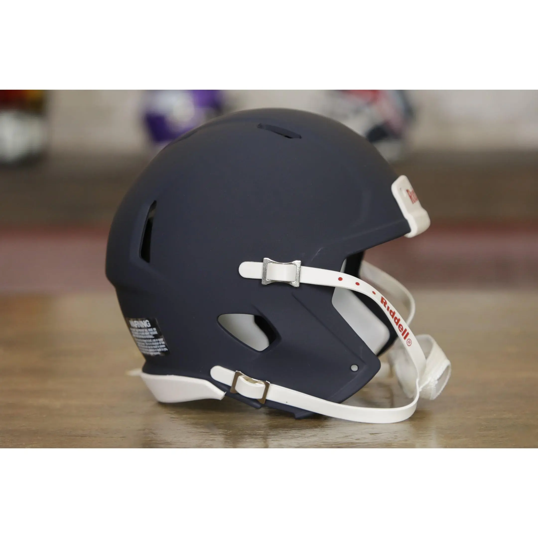 Matte Navy Blank Multifunctional Mini Helmet Shell - Speed Style Design with Visor, College Football Mask, Facemask for Custom Mix-and-Match, Collector Displays, Sports & Outdoor Protective Gear