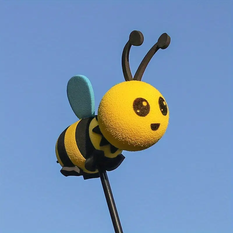 1pc Cute and happy bee car antenna top decoration, easy to install, Car Accessory