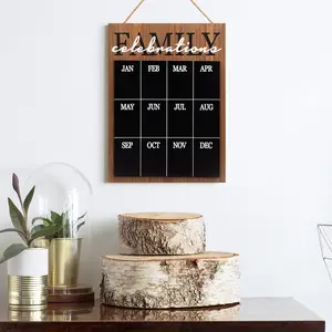 Birthday Calendar Wall HangingWood Chalkboard Sign - 3 Chalks & 1 Chalk Marker Included - Family Birthday Board