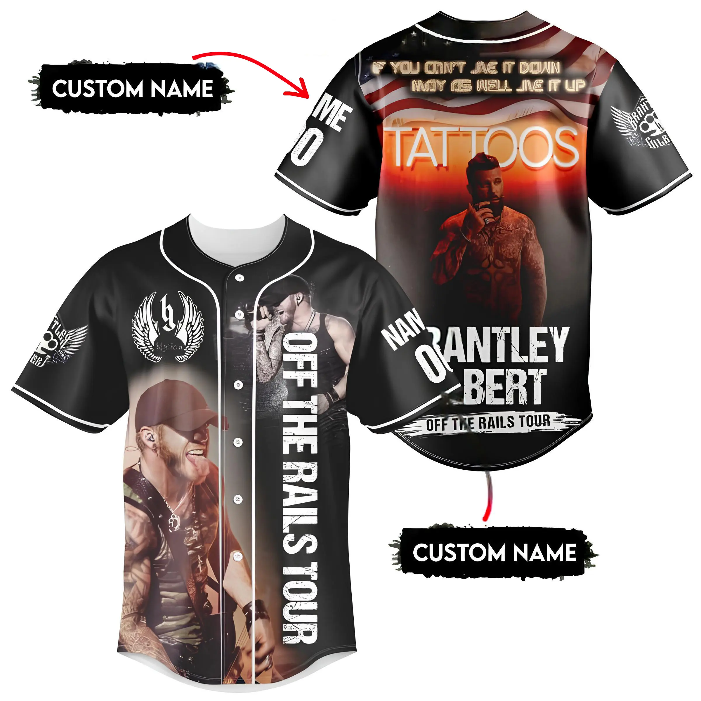 Brantley Gilbert If You Can’t Live It Down 2024, Personalized Baseball Jersey, Baseball Jersey Shirt, Outdoor Sports, Sport Shirt, Dynamic And Comfortable