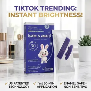 Purple Teeth Whitening Strips，Purple Tooth Whitening, Tooth Stain Treatment, Combining Whitening and Colour Correction,Peroxide-Free