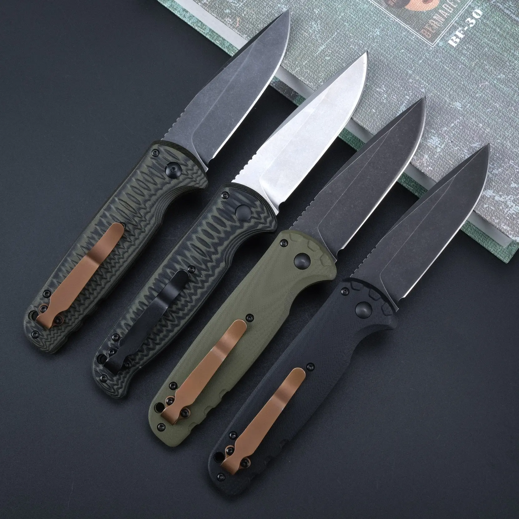 4300BK Outdoor folding knife, G10 handle, high hardness steel, EDC tool for outdoor camping, driving, fishing, best gift