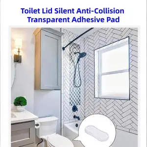 5-Piece Set Toilet Lid Silent Anti-Collision Transparent Adhesive Pad, Silicone Material, Convenient Practical, Furniture Noise Reduction Shockproof Padding
