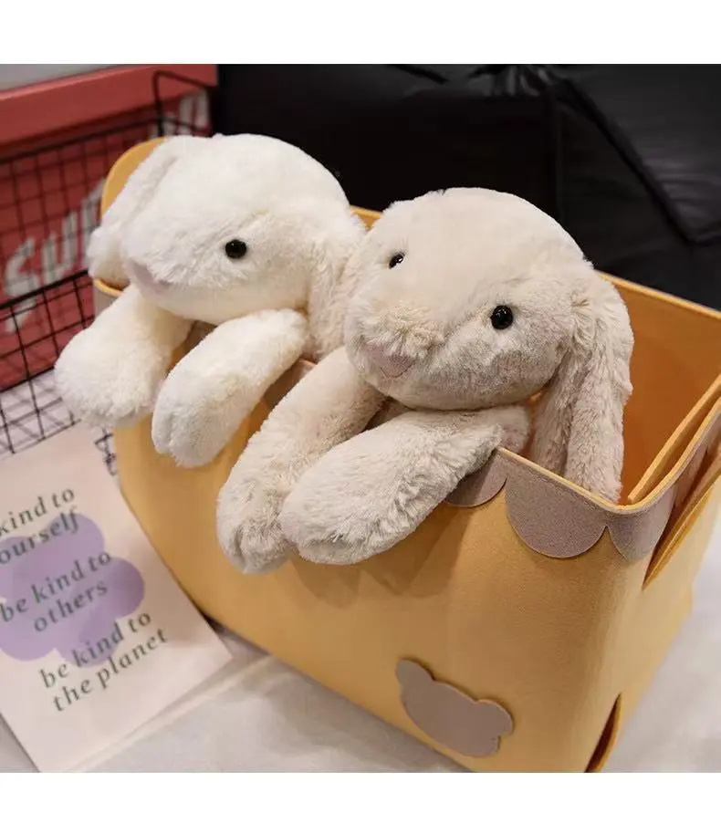 Cute Floppy Ear Bunny Plush Doll, Soft Stuffed Rabbit Plush Toy, Cuddly Pillow Gift for Kids & Girls