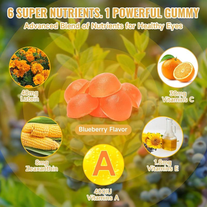 Swiyie Lutein & Zeaxanthin Gummies - Eye Health Supplement with Astaxanthin, Vitamin C E- Blue Light Defense, Vision Support, Berry Flavor - 60 Healthcare Dietary Fitness Edible vit b12 dietary edible fitness swivie lutein collagen Colagen goomz Bathroom