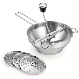 1pc Premium Stainless Steel Food Mill - Effortlessly Mash Fruits & Vegetables - Durable, Versatile Kitchen Essential for Healthy Meals
