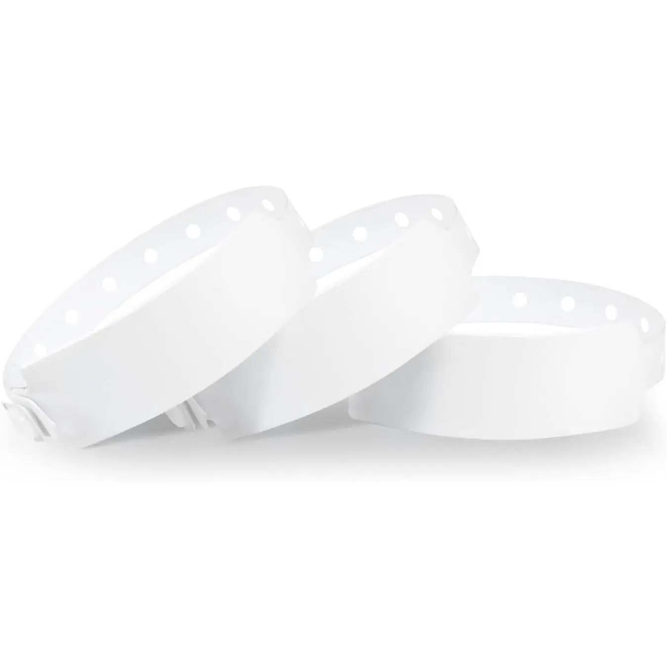 White Plastic Wristbands 100 Pack - Colored Wristbands for Events, Vinyl Wrist Bands of Party Custom Plastic Bracelets  Wrist Bands for Concerts
