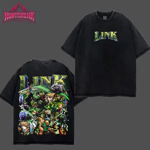 HuntersHK The Legend of Zelda Link Evolution Graphic Hoodie, 100% Premium Cotton Oversized Fit, Pre-Washed Vintage Washed Unisex Pullover Sweatshirt, Classic Anime Game Streetwear Top, American Made, Gamer Gift